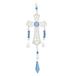 Sunflower Garden Birthstone Cross Suncatcher, September